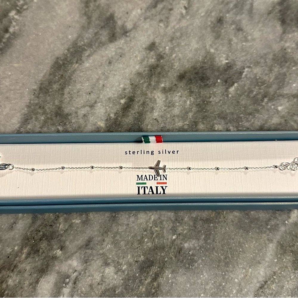 NWT Mia Fiore Sterling Silver Airplane Bracelet